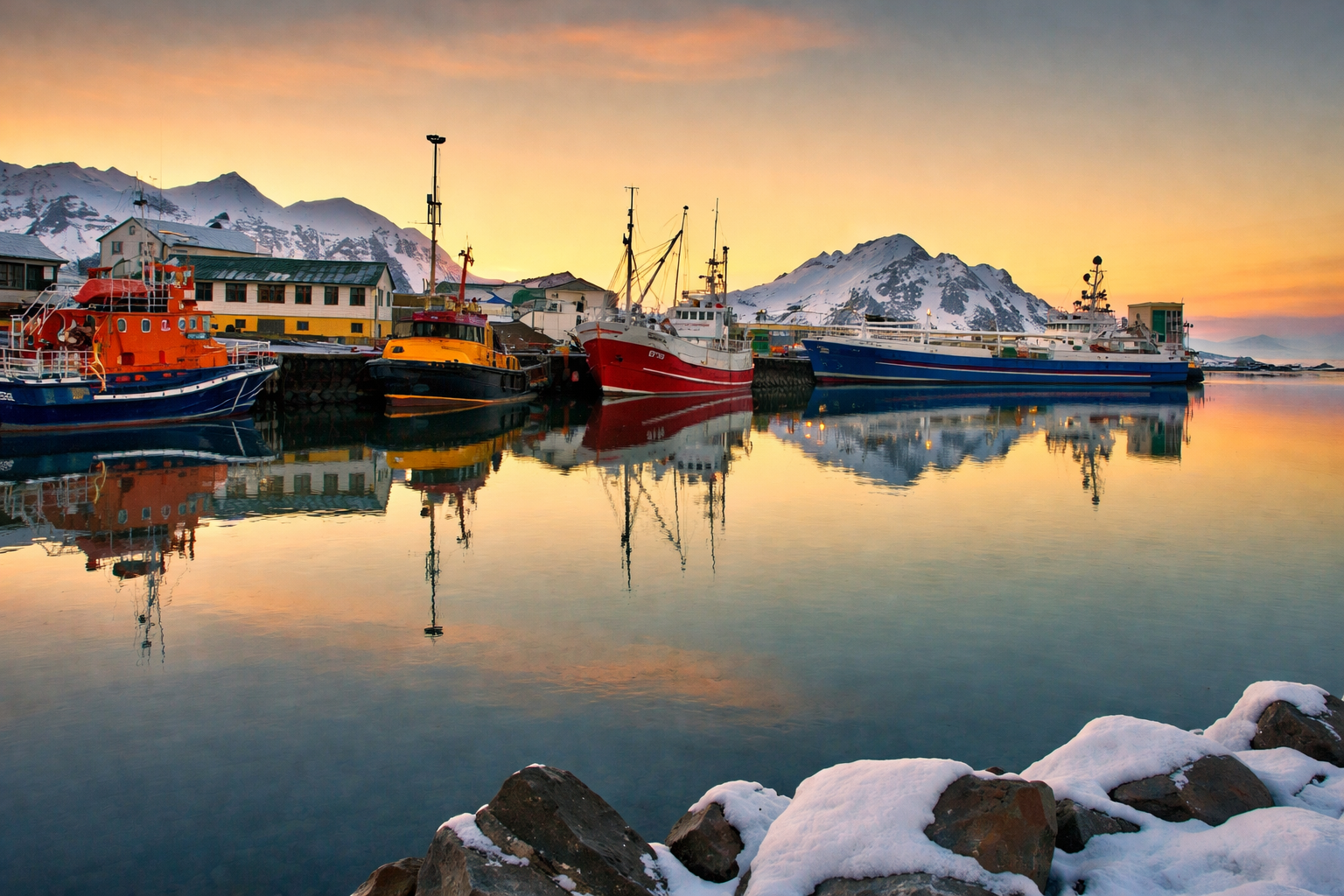 Fishing town of Höfn Iceland